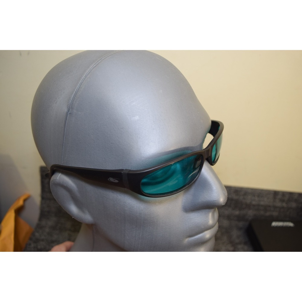 Vintage Bolle CANEBRAKE Wrap Sunglasses Green Lens Tennis Black France Made READ